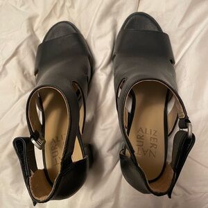 Naturalizer Black Open-Toe Heels